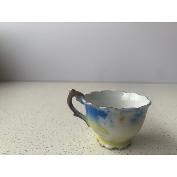 Child’s Play Toy Teacup Midcentury Blue Yellow Japan Porcelain - Picture 5 of 7